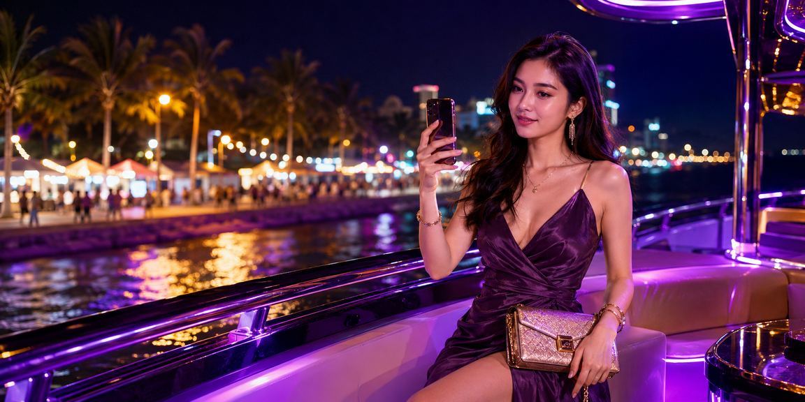 Khung cảnh chợ đêm Phan Thiết với người dùng theo dõi kết quả cá cược và nhận thưởng hoàn tiền trên điện thoại
